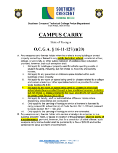 Campus Carry Law in Georgia 2020