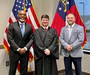 Pictured L-R: Dr. Irvin Clark, SCTC President; Ben Coker, Superior Court Judge – Griffin Judicial Circuit; Chris Wilson, SCTC Chief of Police