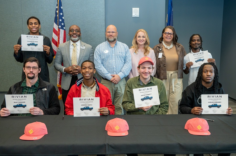 Rivian Apprenticeship Agreement Signed by SCTC Students